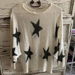 White and gray star sweater
